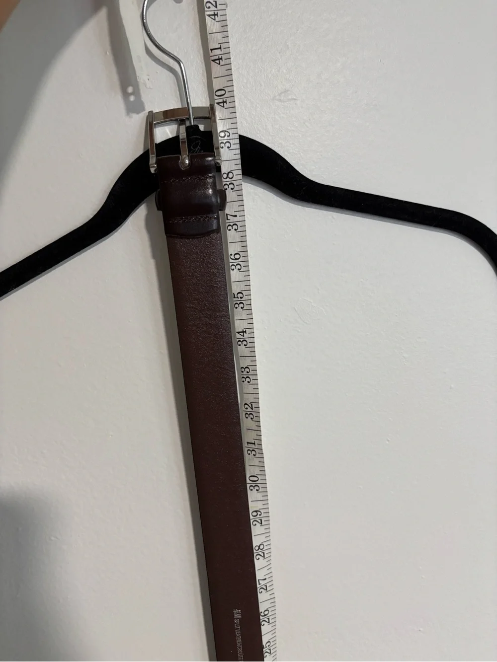 H&M Men's Dark Brown Leather Belt with Silver Buckle